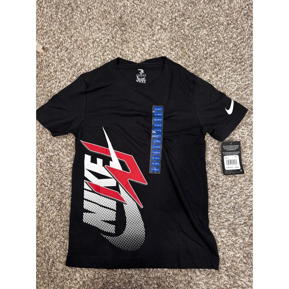Nike 3BRAND Boys T Shirt Youth M 10-12 Black Red Graphic Logo NWT